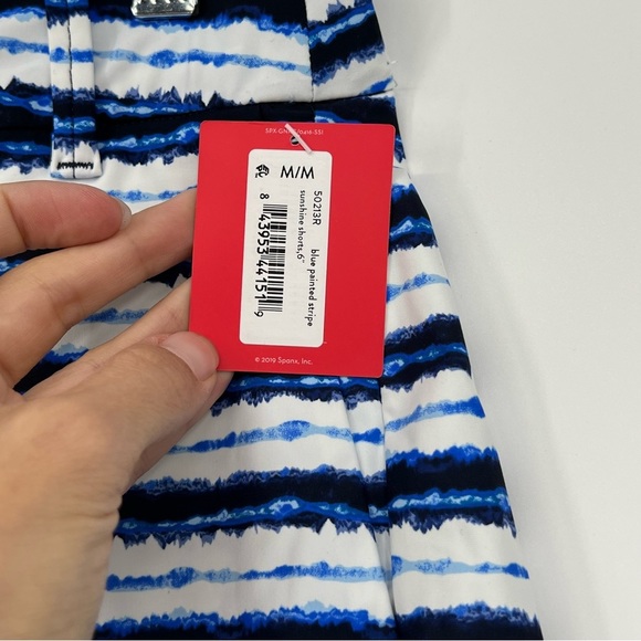 SPANX Sunshine Short 4” Tie Dye Blue L - Picture 3 of 4